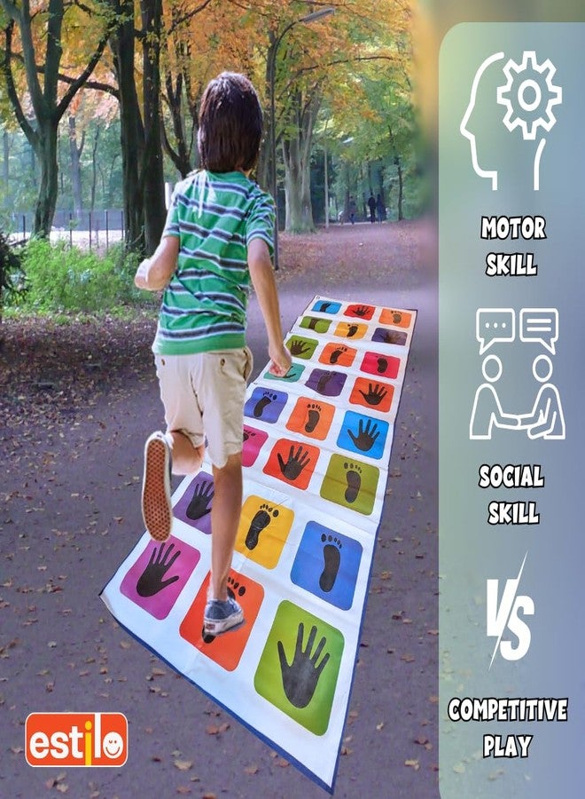 إستلو لعبة Estilo Hopscotch للأطفال | بساط لعب جامبو للأطفال (3.5 قدم × 9 قدم) | كيث كيث، ستابو، لانغدي، إيكا دوكا، باندي، كونتي بيل | لعبة أرضية التوازن الفريدة | لمدة سنتين فما فوق - (40 بوصة × 108 بوصة) - Image 4